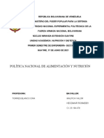 POLÍTICA NACIONAL DE ALIMENTACIÓN Y NUTRICIÓN