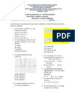 EXAMEN DE MATEMÁTICAS - Noveno