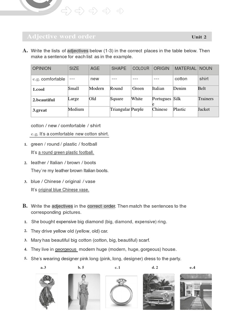 Adjectives Order | PDF