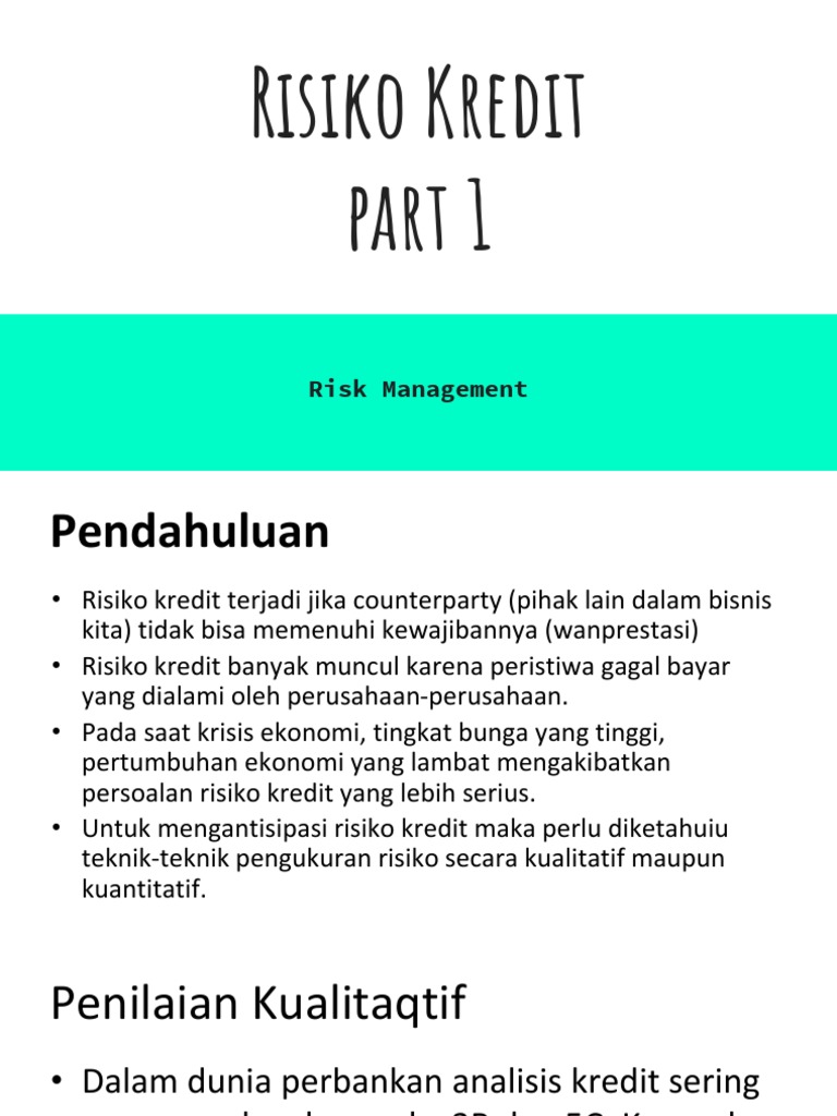 Risiko Kredit | PDF