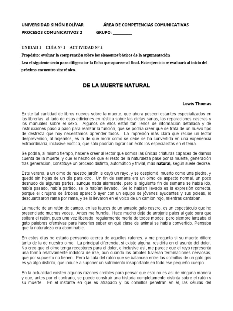 Elementos de la muerte en la naturaleza | PDF | Inteligencia | Comunicación