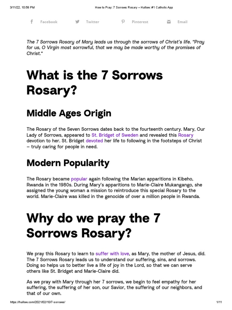 How to Pray the 7 Sorrows Rosary | PDF | Rosary | Mary, Mother Of Jesus