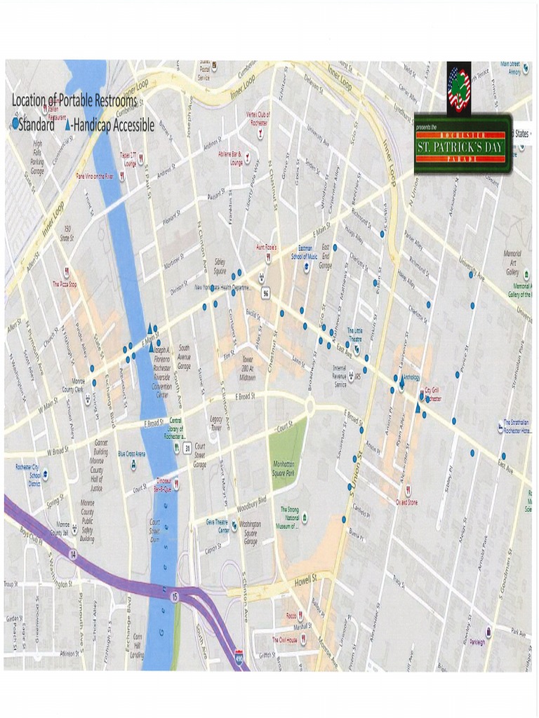 2018 Rochester ST Patricks Day Parade Portapotty Map PDF