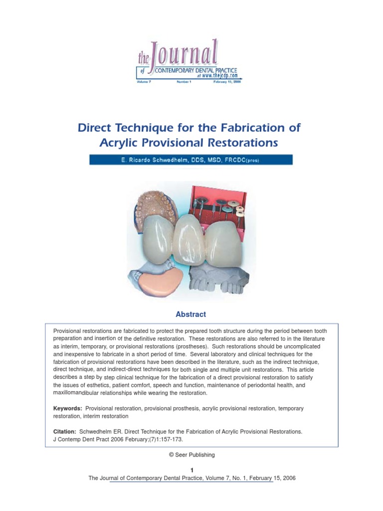 Direct Technique For The Fabrication of Acrylic Provisional