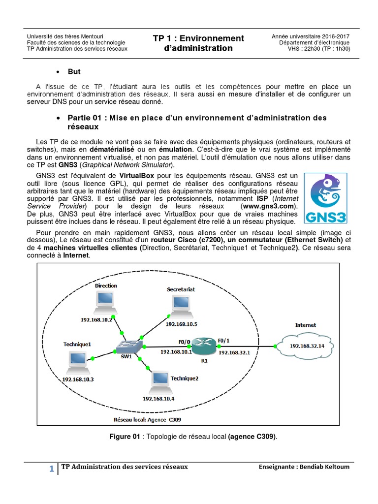 Administration des Réseaux avec GNS3 | PDF | Système de noms de ...