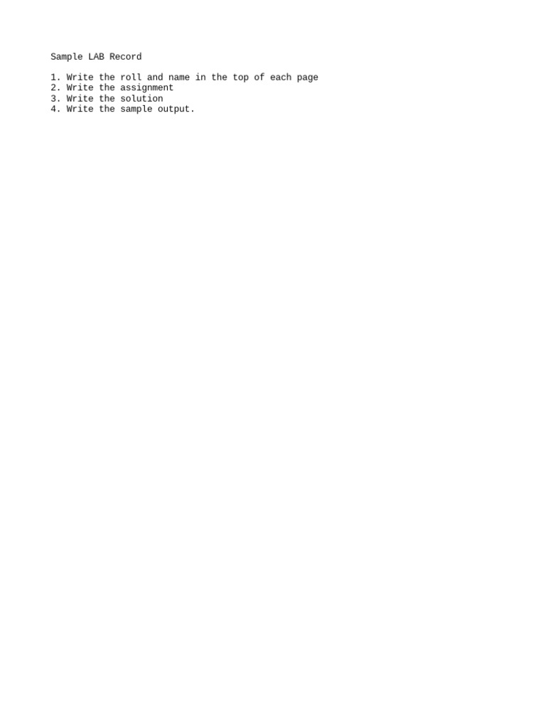 Computer LAB Record | PDF