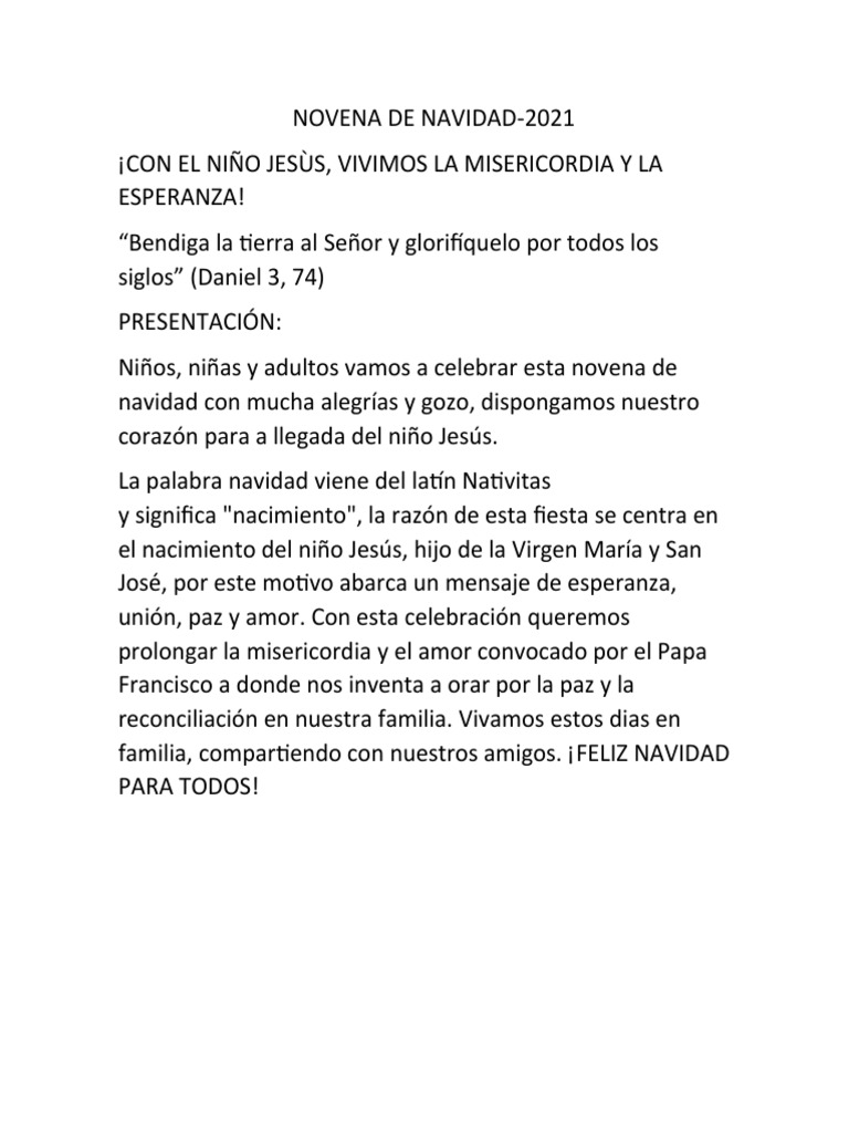 Novena de Navidad PDF Navidad Oración