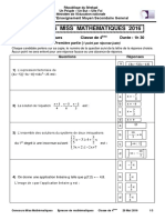 Concours Miss Mathematiques 4ã - Me Mai 2016 Senegal