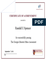 Randall Spencer Georgia Ethics Assessment Cert