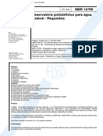 NBR 14799 - Reservatorio Poliolefinico Para Agua Potavel - Requisitos