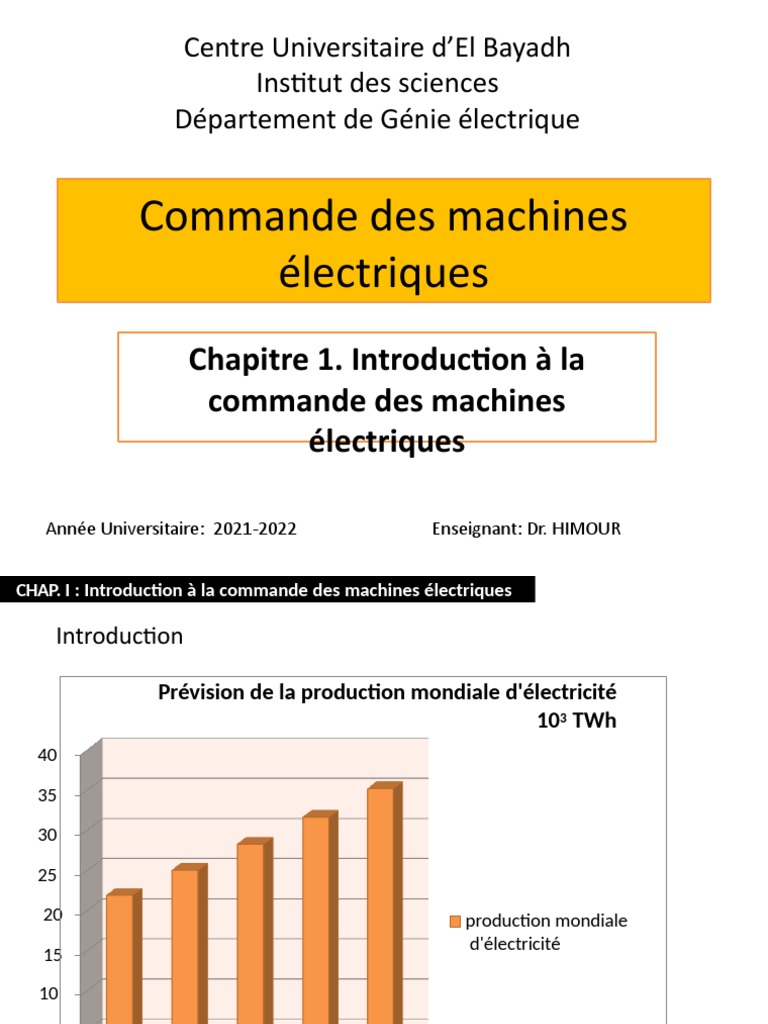 CHAPITRE 1 Introduction À La Commande Des Machines | PDF ...