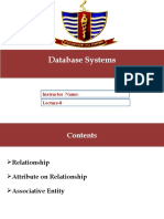 Database Systems: Lecture-8 Instructor Name