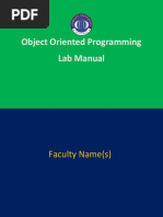 Oop Lab Manual Java by Rab Nawaz Jadoon