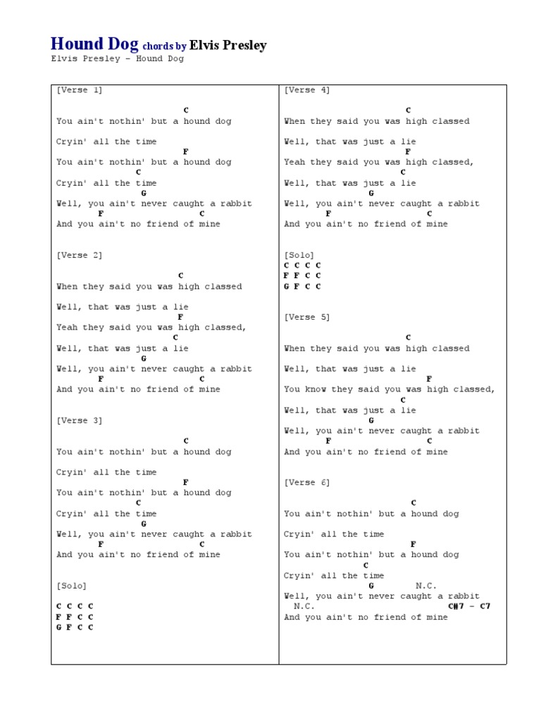 Hound Dog | PDF | Song Structure