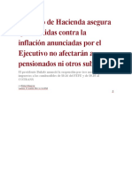 Ministro de Hacienda Asegura Que Medidas Contra La Inflación Anunciadas Por El Ejecutivo No Afectarán A Pensionados Ni Otros Subsidios