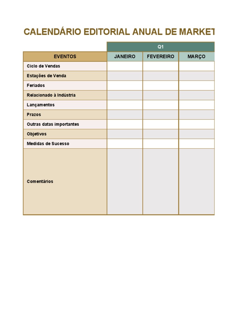 Calendário Editorial de Marketing 2024 | PDF