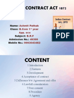 Indian Contract Act 1872: Name: Class: Subject: Admission No.: Mobile No.