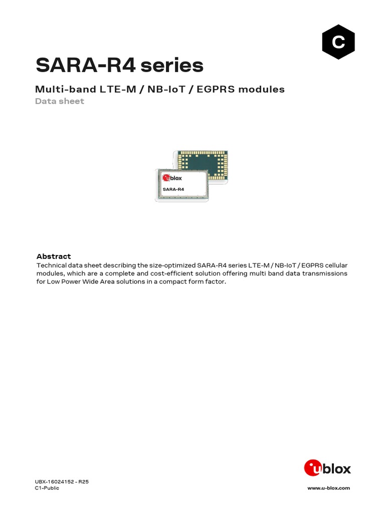 Sara-R4 Series: Multi-Band Lte-M / Nb-Iot / Egprs Modules | PDF ...
