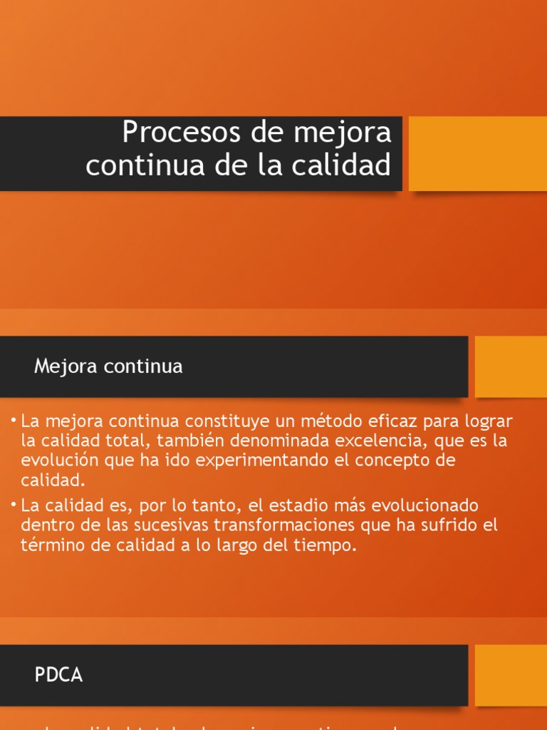 Mejora Continua de la Calidad Total | PDF | Calidad (comercial) | Business