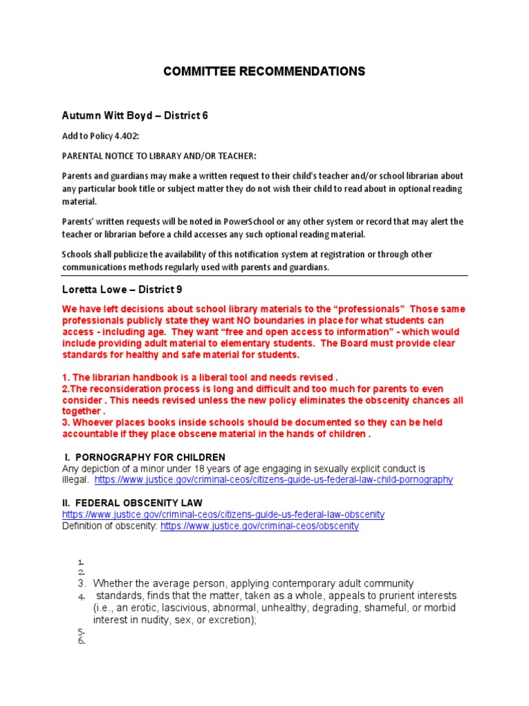 Library Material Standards Review | PDF | Libraries | Obscenity