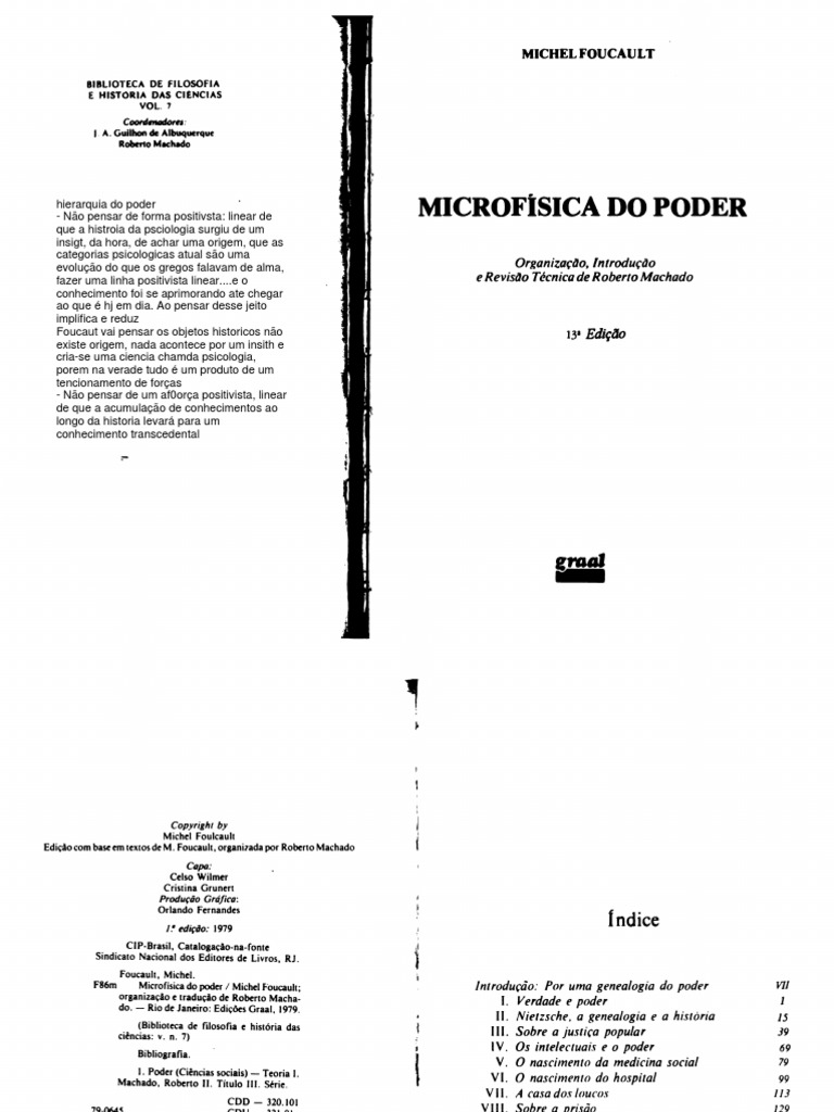 (Ler Introdução) Microfísica Do Poder - Michel Foucault (1979 ...
