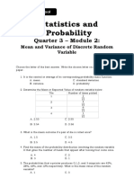 Statistics - Probability - Q3 - Mod2 - Mean and Variance of Discrete Random Variable v2