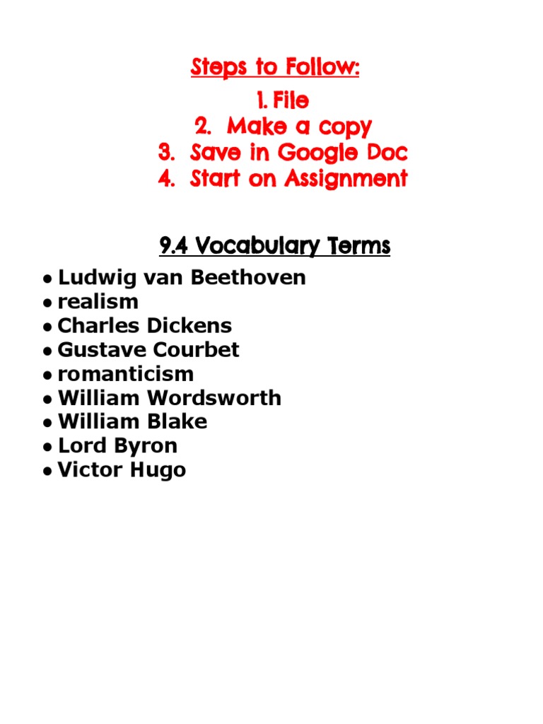 AZ Graphic Organizer PDF Romanticism The Arts