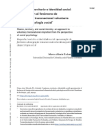 Vergüenza, Territorio e Identidad Social