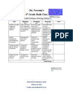 Ms. Newsom's 6 Grade Math Class: Math Problem-Solving Rubric