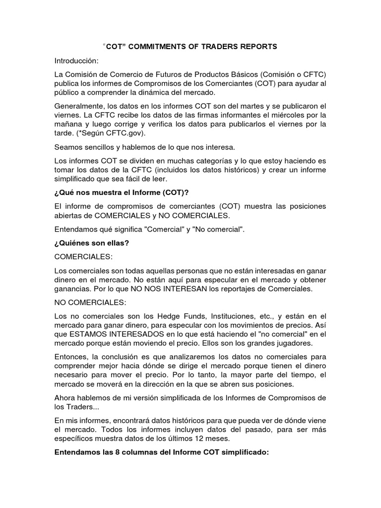 Interpretacion Del Cot Español PDF Yen japonés Libra esterlina