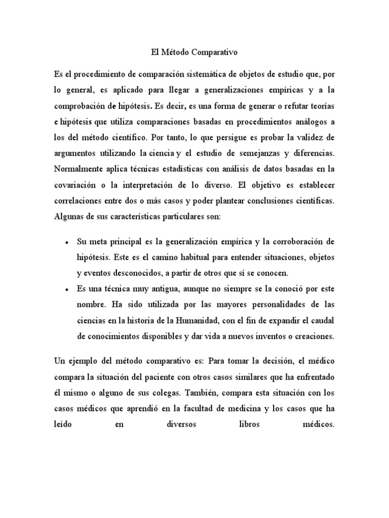 El Método Comparativo PDF