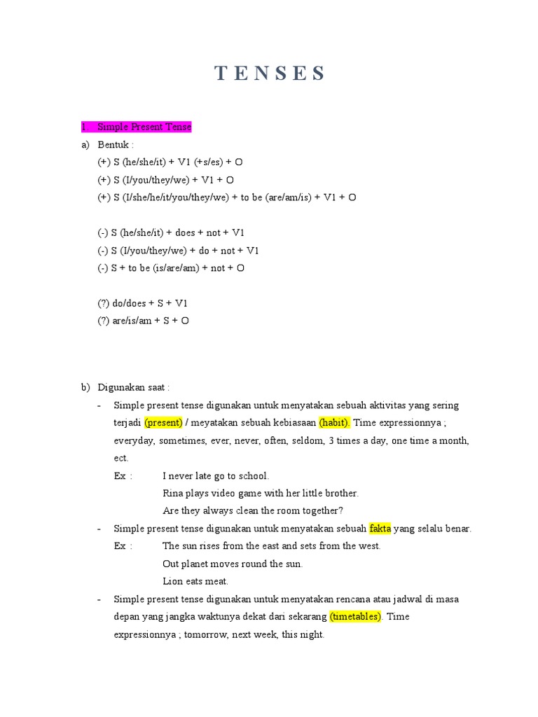 Understanding English Tenses Explained | PDF | Language Arts & Discipline