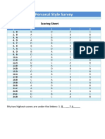 PERSONAL STYLE SURVEY - Scoring Sheet