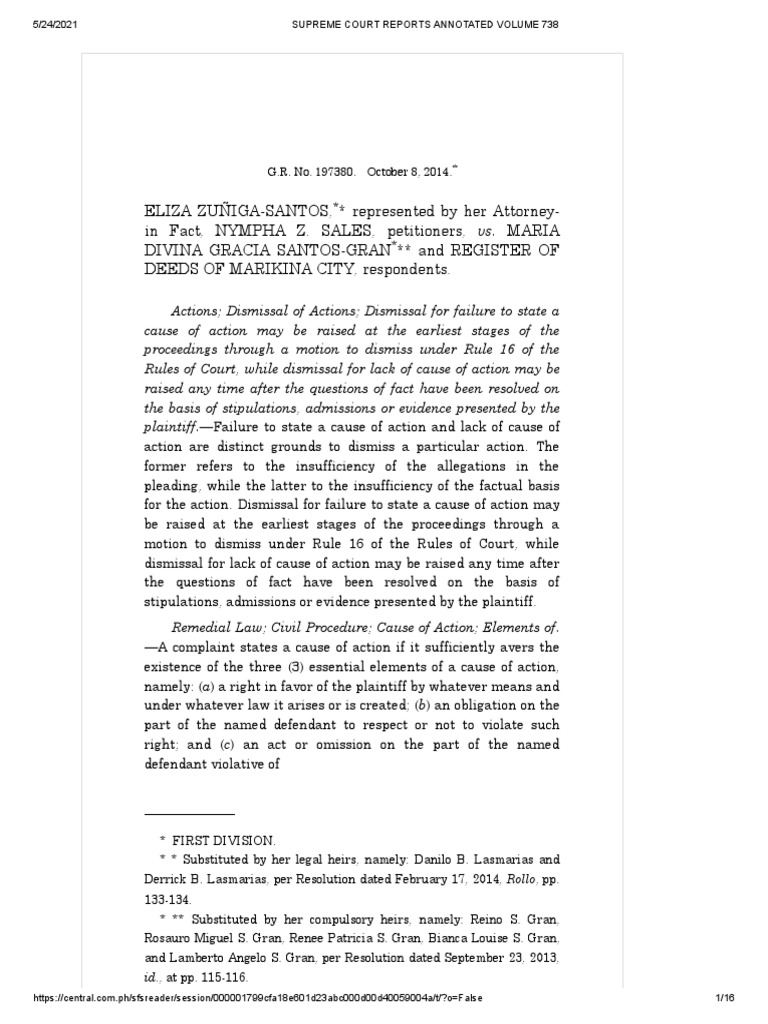 45. ZunigaSantos v. SantosGran PDF Demurrer Pleading