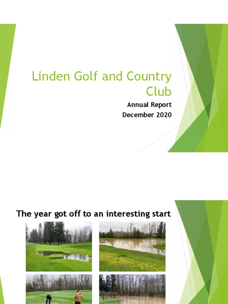 Linden Golf and Country Club Annual Report December 2020 PDF Golf