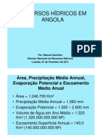 Recursos hídricos em Angola: área, precipitação, evaporação e escoamento