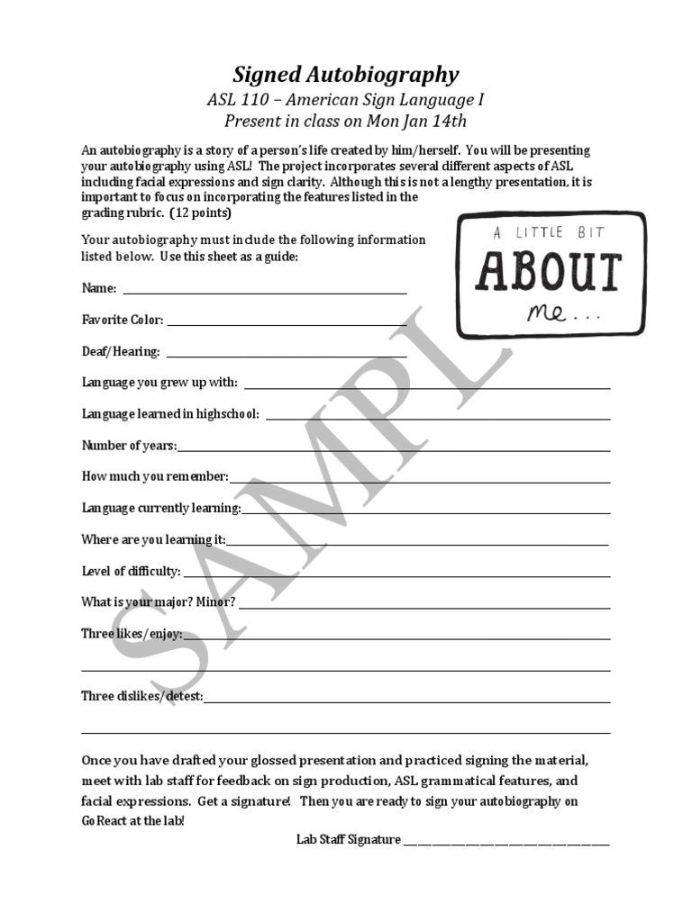 Autobiography Guidelines Weebly | PDF