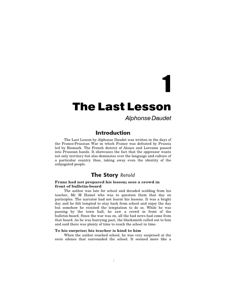 The Last Lesson 1 PDF Cognitive Science