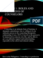 ROLES OF COUNSELORS