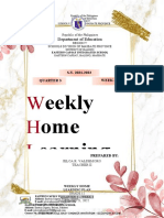 Weekly Home Learning Plan for Grade 12 Students