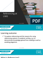 Referencing at UWS: WWW - Uws.ac - Uk/library