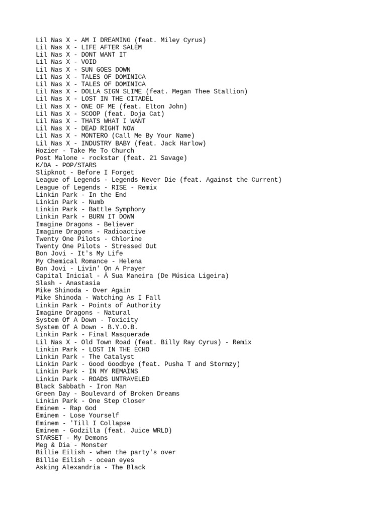 My Spotify Playlist PDF