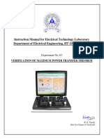 Instruction Manual For Electrical Technology Laboratory Department of Electrical Engineering, IIT (ISM), Dhanbad