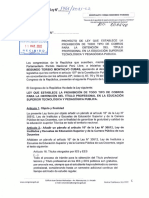 Bancada Perú Libre Presentó PL Sobre IES y EES