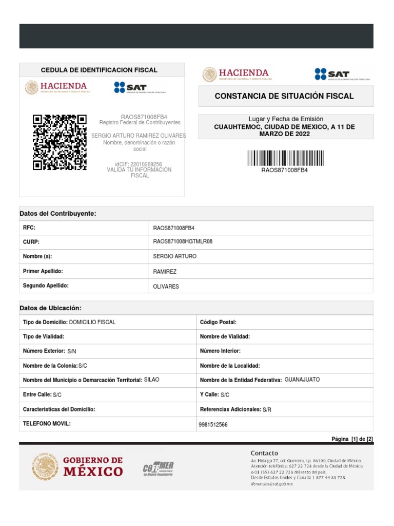 Inscripción y Validación en el RFC | PDF | Privacidad de la información ...