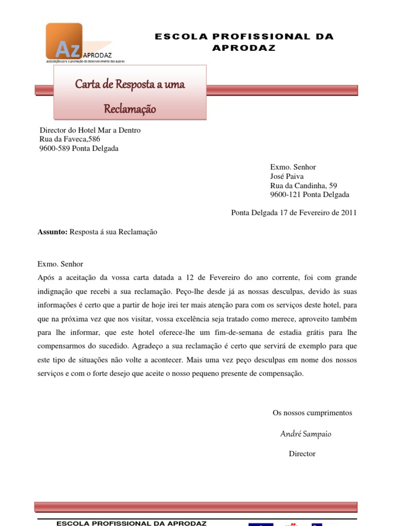 Carta Resposta A Reclamação  PDF