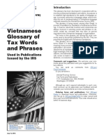 English-Vietnamese Glossary of Tax Words and Phrases: Used in Publications Issued by The IRS