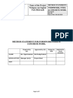 1) Method Statement For FORMWORK STEEL & CONCRETE WORK