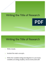 Writing The Title of Research