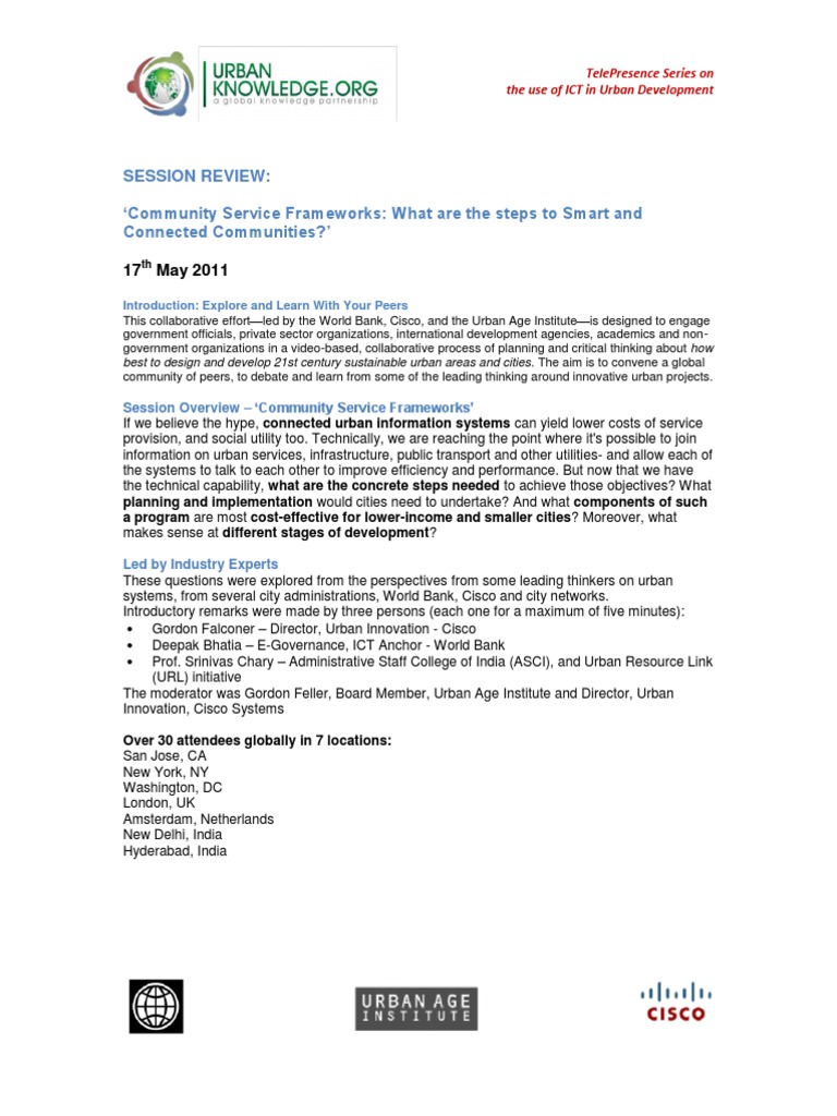 Steps to Smart Connected Communities | PDF | International Development ...